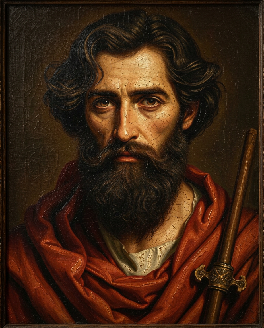 Painted portrait of James