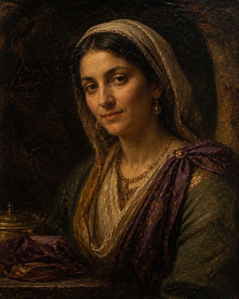 Painted portrait of Lydia